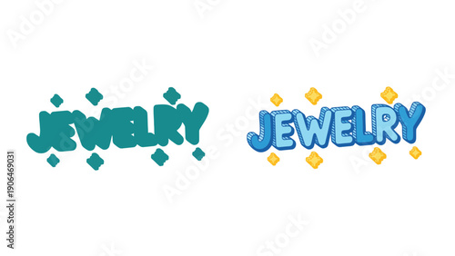 Two colorful jewelry logos with diamond accents on a white background