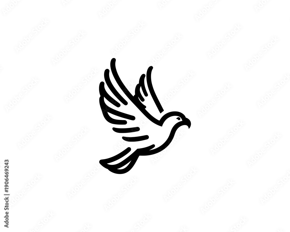 Obraz premium Eagle logo design vector illustration black and white icon