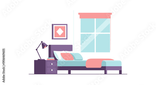 Bedroom Furniture with Bed and Nightstand.