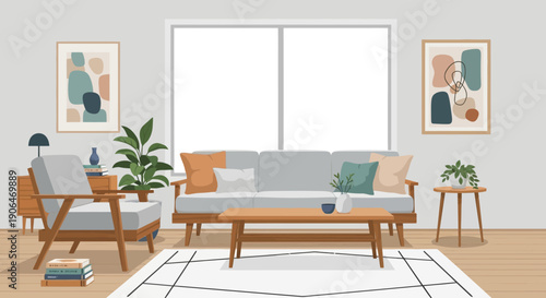 Modern Living Room Furniture Sofa Interior Design.