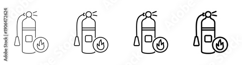 Fire Extinguisher Emergency Safety Equipment Line Art for Fire Protection and Prevention icon vector illustration