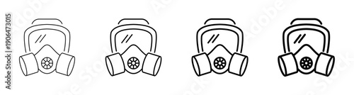 Industrial Gas Mask Icon Professional Respirator Safety Equipment Vector for Chemical and Toxic Protectionemical and Toxic Protection