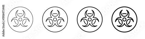Biohazard Warning Symbol Icon Minimalist Biological Hazard Sign Vector for Medical and Laboratory Safety