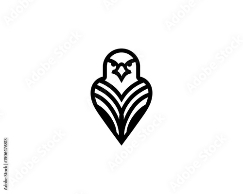 Eagle logo vector minimalist black and white icon