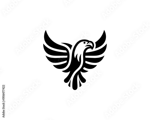 Eagle logo vector minimalist black and white icon
