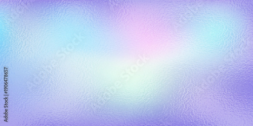Holographic texture. Rainbow foil. Iridescent, background. Holo gradient. Hologram shine effect. Pearlescent metal sparkly surface for design prints. Pastel color. Glitter silver soft tones. Vector