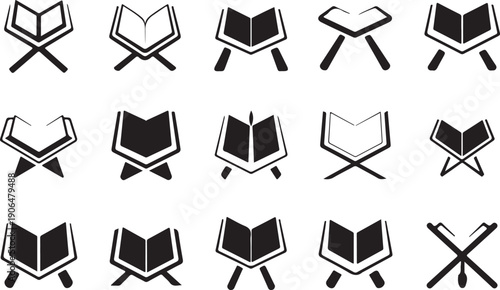 Holy Book Stand Icons Collection Diverse Designs quran islam