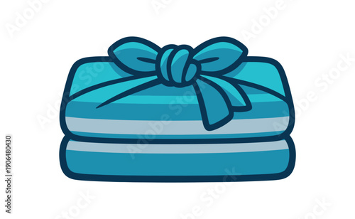 baby wrap sling folded compact with simple knot newborn babywearing item clean shapes. colored flat icon vector illustration