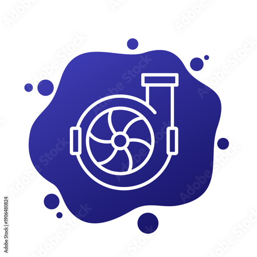 centrifugal pump line icon with spinning impeller