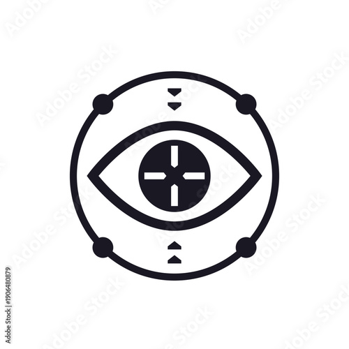 eye tracking icon on white, eye tracker vector