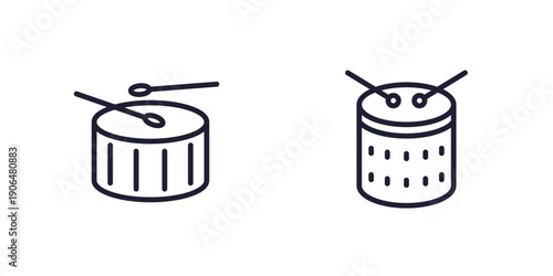 Drum line icons on white