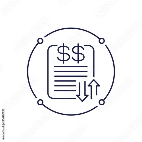 dynamic or surge pricing icon in line design