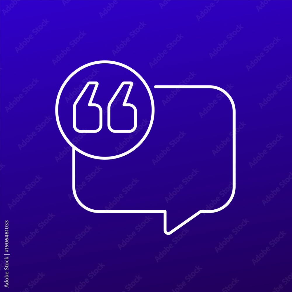 Naklejka premium quote, quotation icon, thin line design