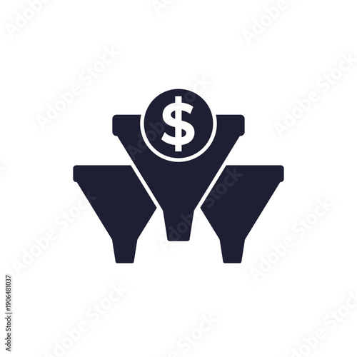 Sales funnels icon, business and marketing concept