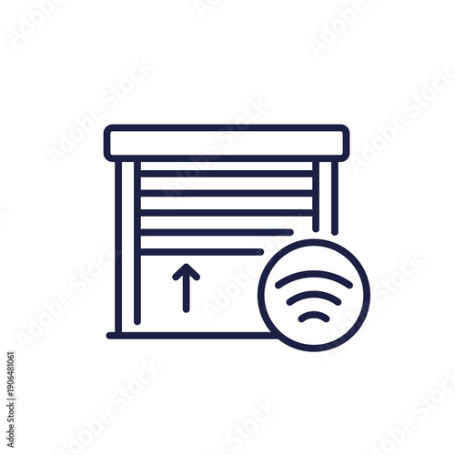 shutter door with remote control line icon