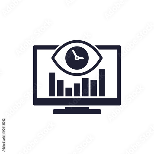 screen time icon with eye and tv