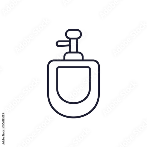 urinal icon, male toilet pictogram line vector