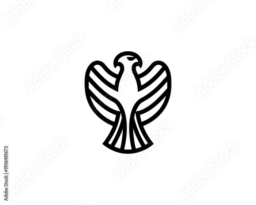 Eagle logo vector minimalist black and white icon