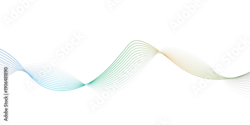 Soft Abstract Color Wave Lines on White Background.