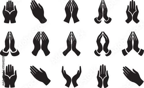 Praying Hands Icons Collection Diverse Styles prayer religion