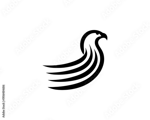 Eagle logo vector minimalist black and white icon