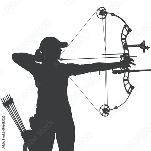 Person holding compound bow with arrows ready for archery practice