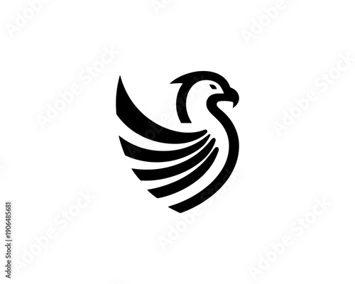 Eagle logo vector minimalist black and white icon