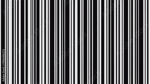 Seamless Black and White Barcode Pattern Vector Illustration for Product Identification, Retail Scanning, and Abstract Technology Background Design