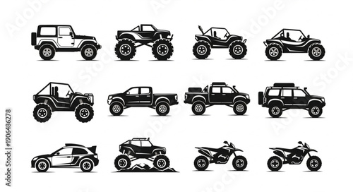 Collection of Off Road Vehicles and Motorcycles.