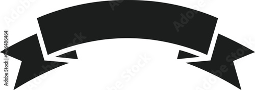 Black Ribbon Silhouette Vector Graphic banner label
