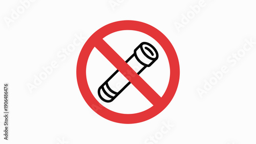 No Test Tubes or Laboratory Equipment Allowed Icon in Red Prohibition Circle, Scientific Research Ban Symbol for Safety or Restricted Access in Clean Areas