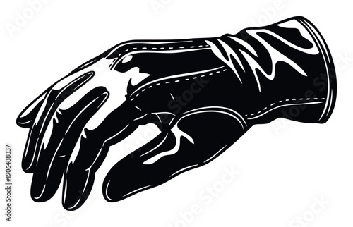 Durable black protective work glove for industrial safety applications and manual labor tasks, ideal for equipment maintenance guides, factory worker apparel, and automotive workshop