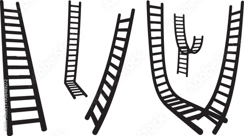 Different types of ladders in various shapes and forms