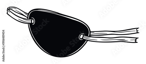 Bold graphic emblem featuring a dark oval shape with white straps extending from each side, ideal for branding, labels, or decorative graphic communication.