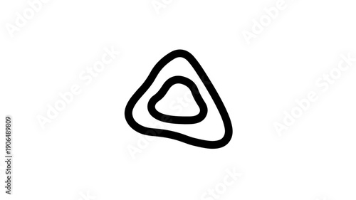 Minimalist black line icon of a triangular hash symbol on white background simple geometric shape