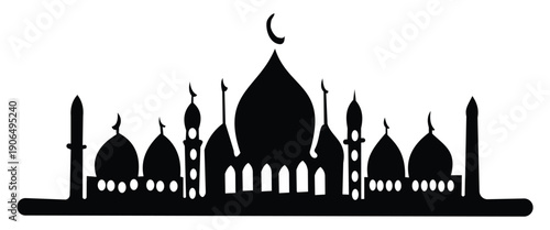 Islamic Frame Shape Vector Design – Elegant Ramadan Vintage Pattern with Golden Muslim Architectural ElementsWeb