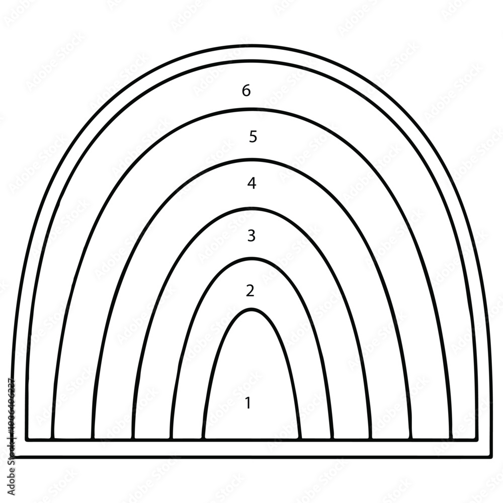 Obraz premium Boho Rainbow Arch Pattern ClipArt, Stained Glass Pattern, Window Pattern Decor, Stained Glass Design