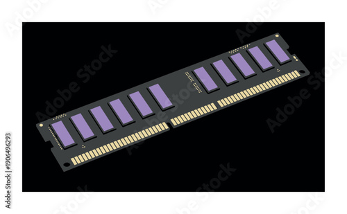 Essential random access memory stick for enhancing computer speed and multitasking capabilities perfect for technology hardware and electronic component projects