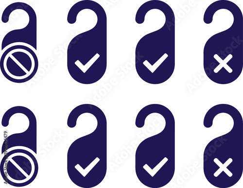 Do not disturb icons vector art set isolated on transparent background for hotel room door signs