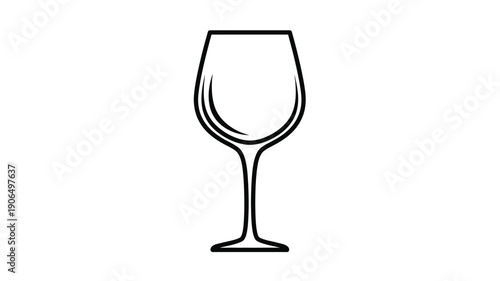Minimalist black outline of a wine glass simple design silhouette