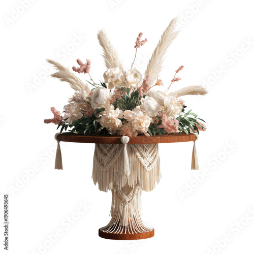 A beautiful arrangement of dried flowers in a decorative vase