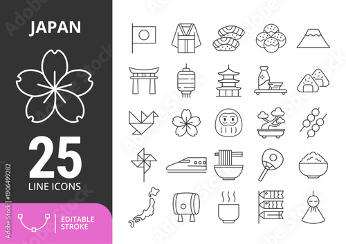 25 Line Icon Japan Collection