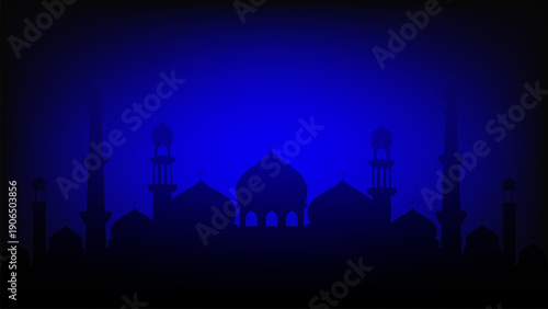 silhouette of mosque