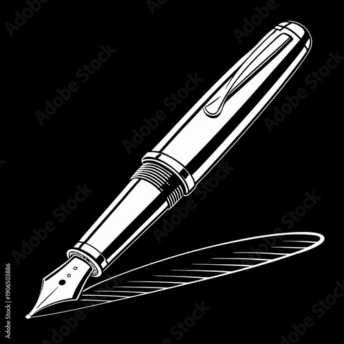 Luxury Pen Design on Black: Dramatic Studio Shot