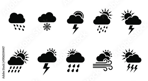 Weather icons depicting various atmospheric conditions and precipitation types