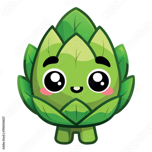 Cute artichoke character illustration