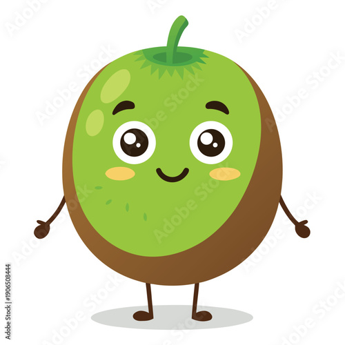 Cartoon avocado character with smiling face