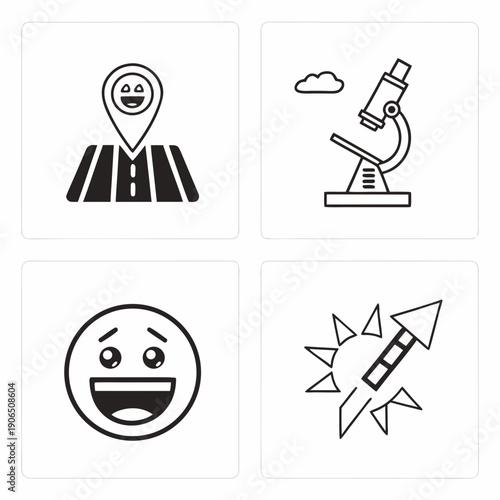 Set of 6 Minimal Abstract Icons: Location