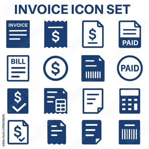 Business Invoice and Finance Icon Collection