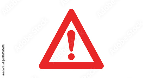 Red triangular warning sign with exclamation point silhouette